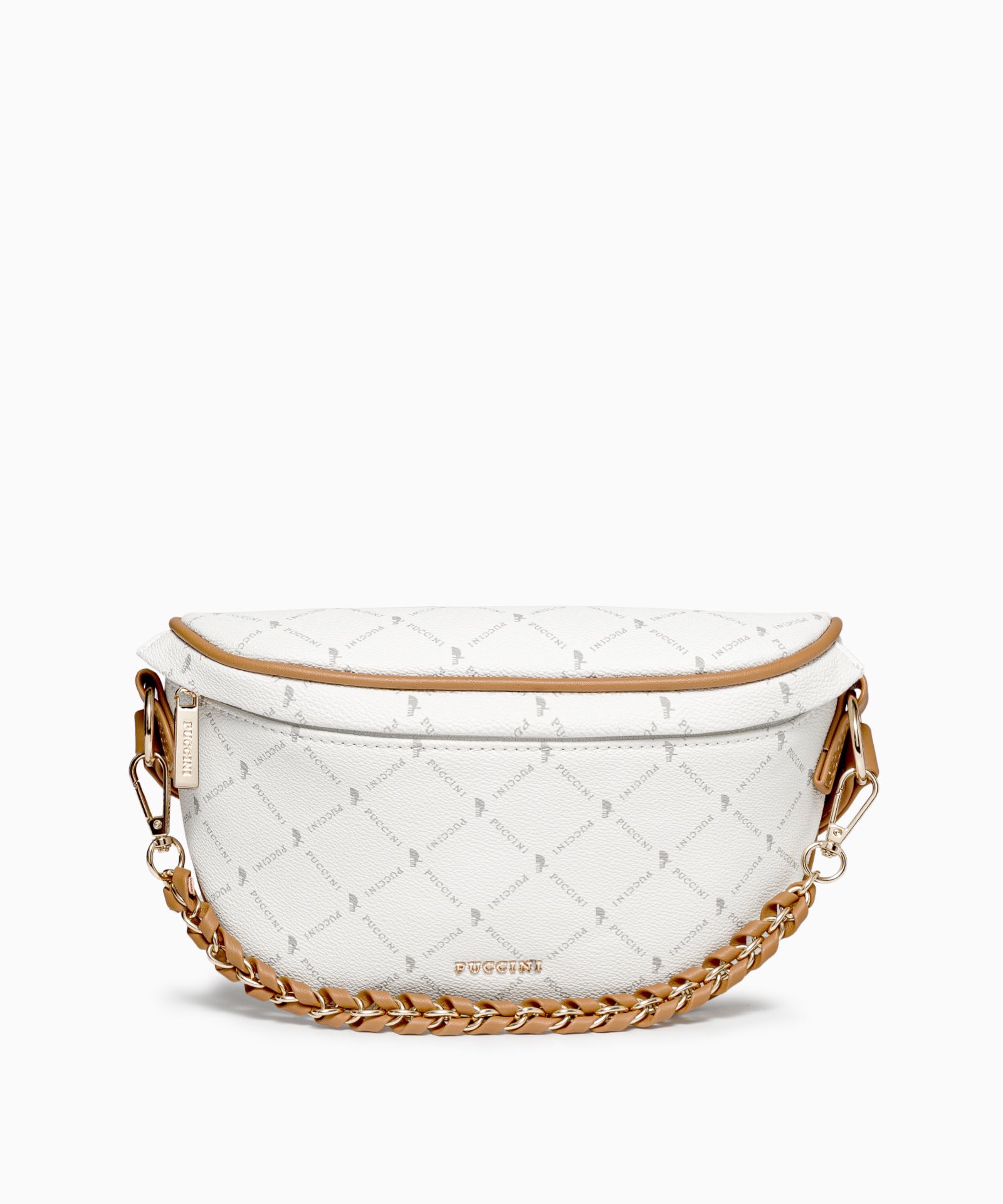 Dámská kabelka poštovní taška s bílým monogramem