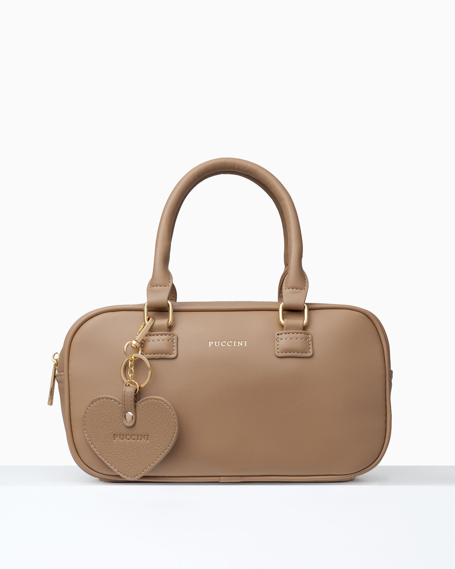 Brelok do kabelky srdce béžové