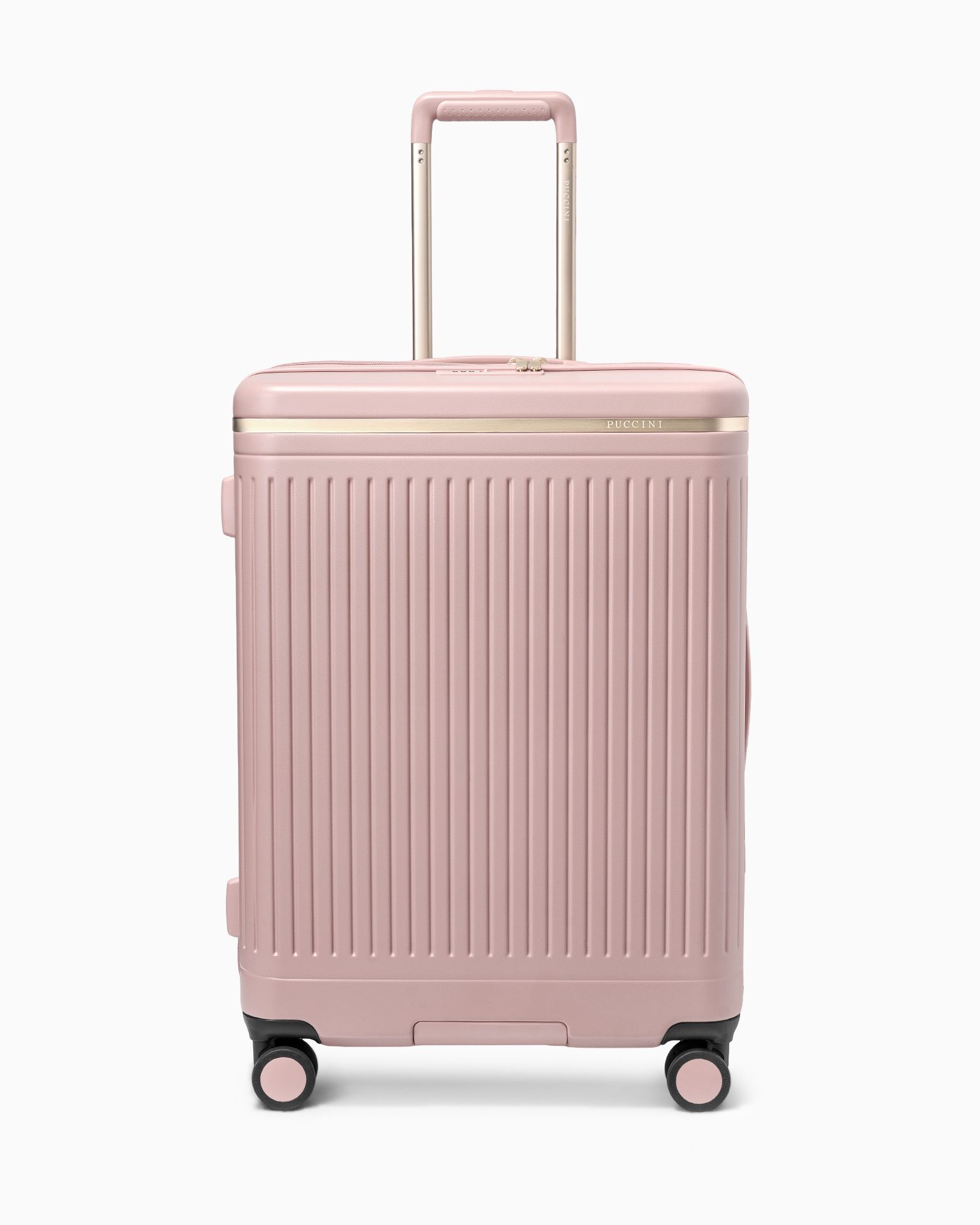 Střední kufr z polykarbonátu růžový