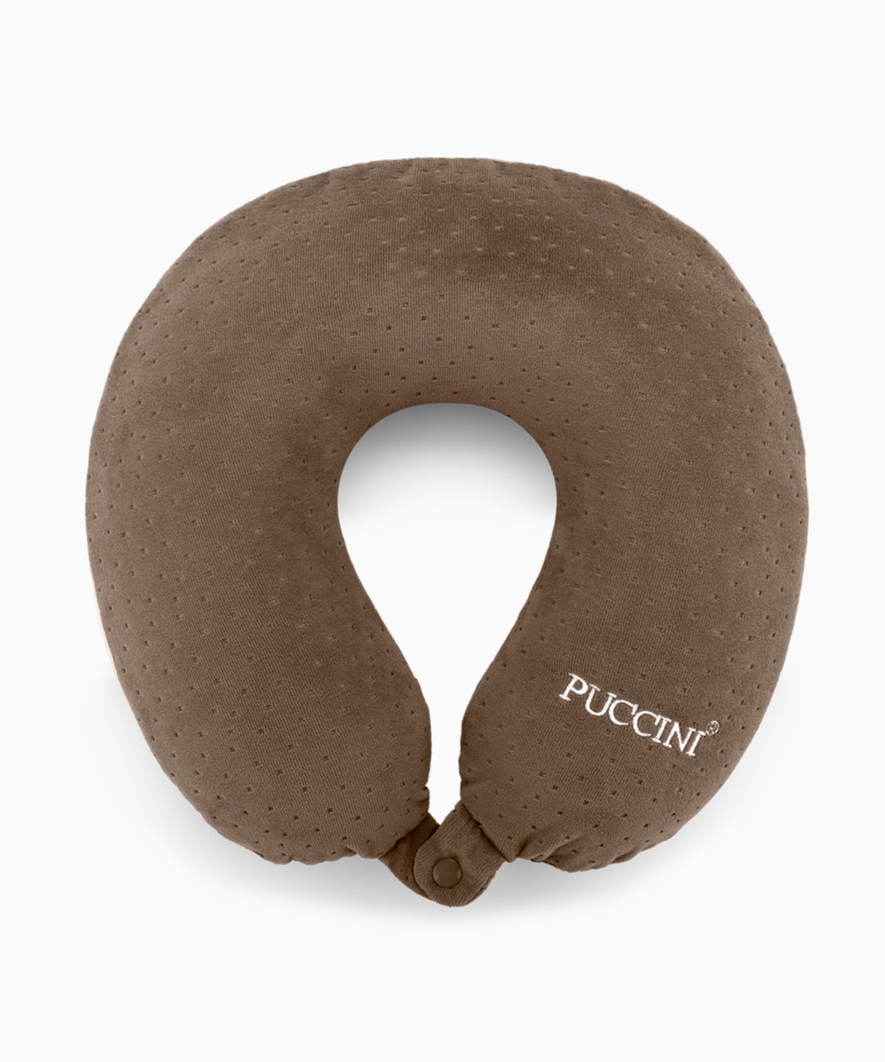 Cestovní pěnový polštář rohlík hnedý