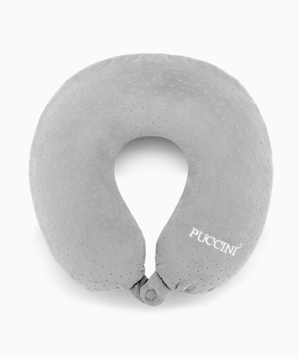 Cestovní pěnový polštář rohlík šedý