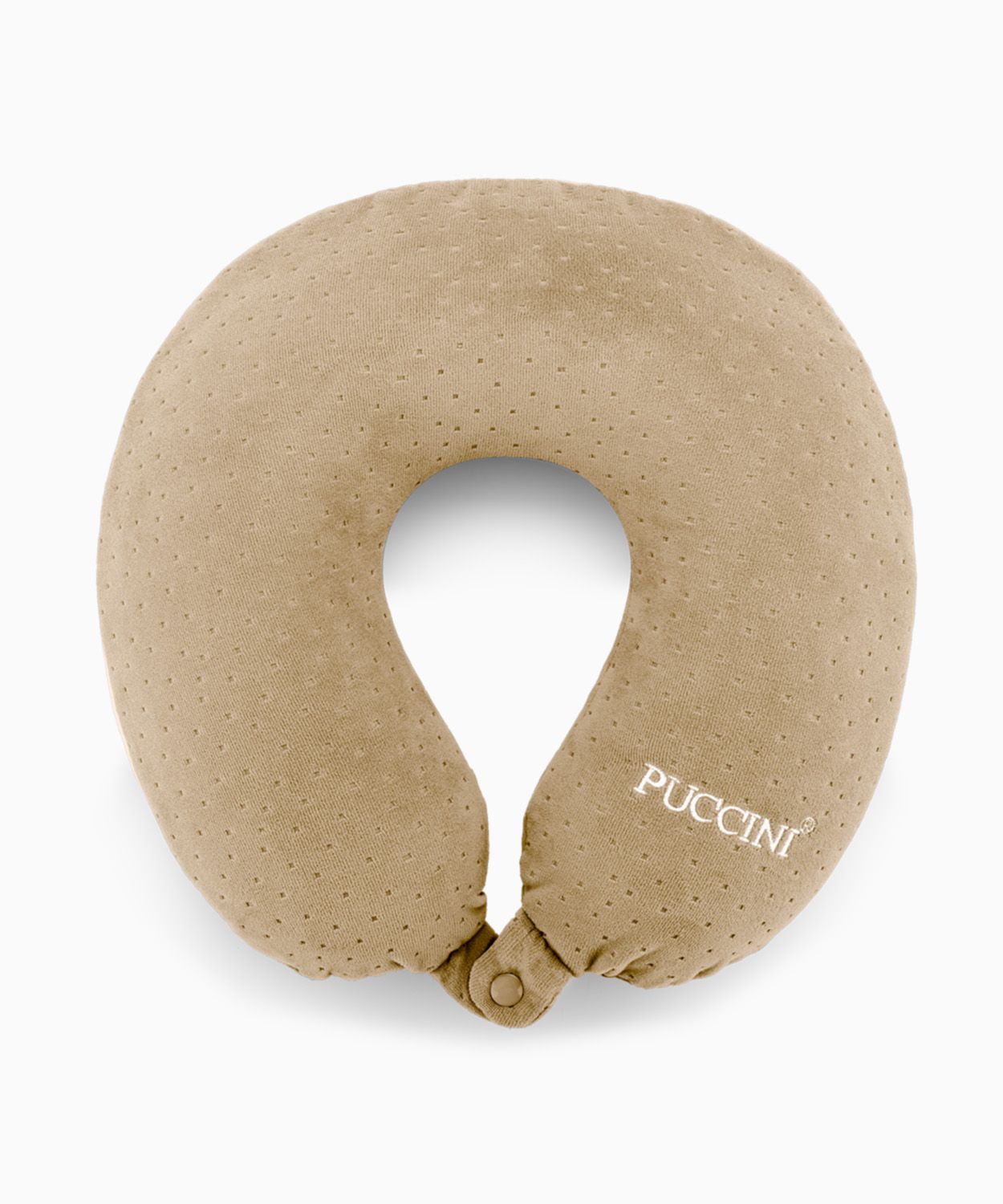 Cestovní pěnový polštář rohlík béžový