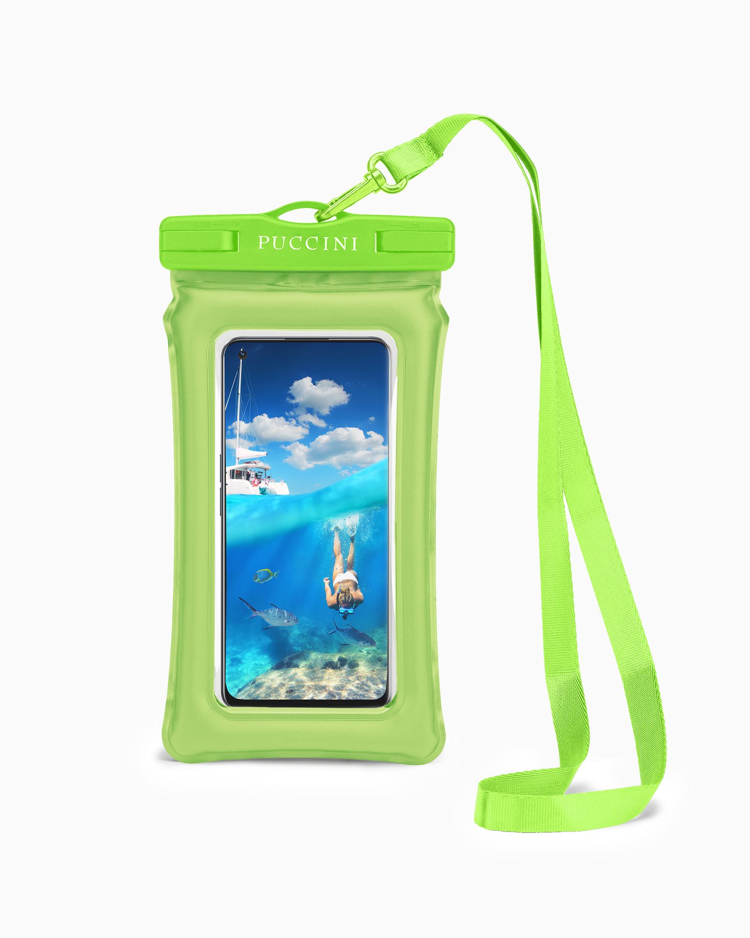 Vodotěsné pouzdro na telefon zelené