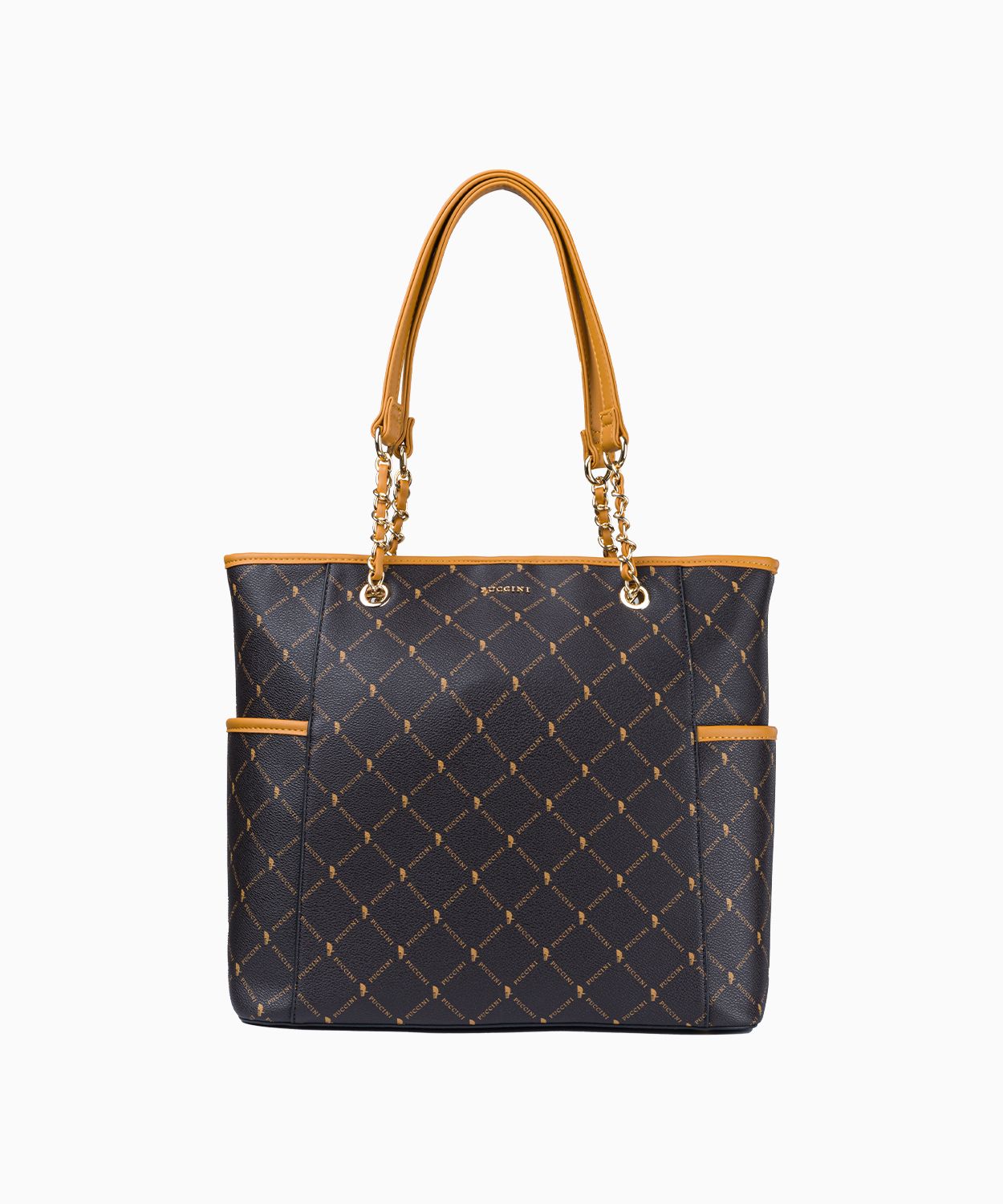 Kabelka typu shopper s logem a řetízkovými uchy