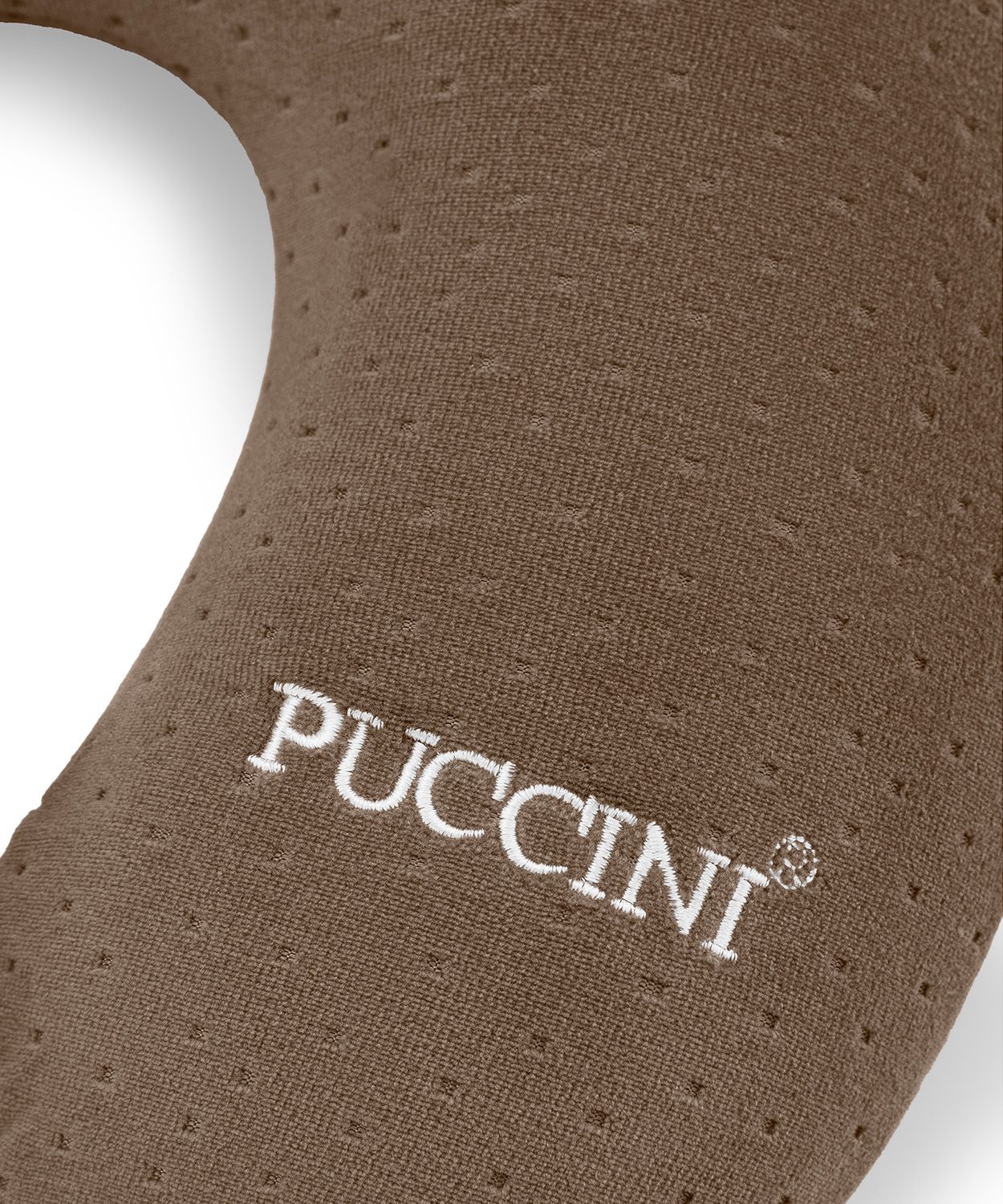 Cestovní pěnový polštář rohlík hnedý