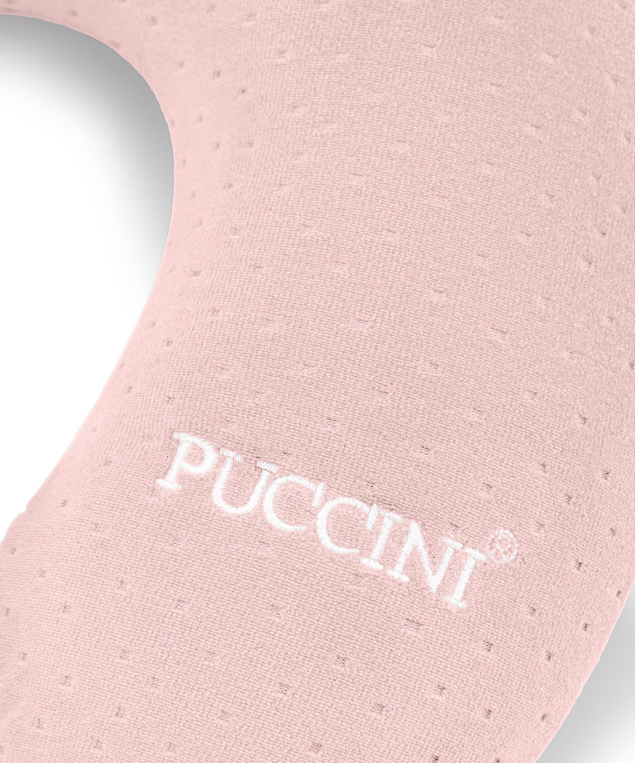 Cestovní pěnový polštář rohlík růžový