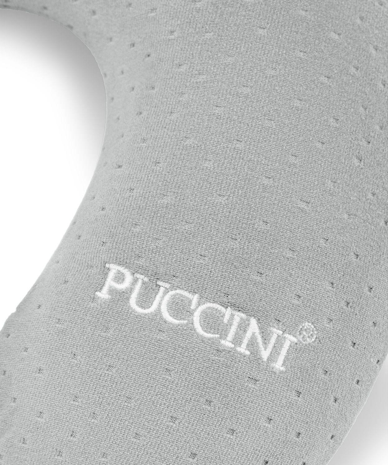 Cestovní pěnový polštář rohlík šedý