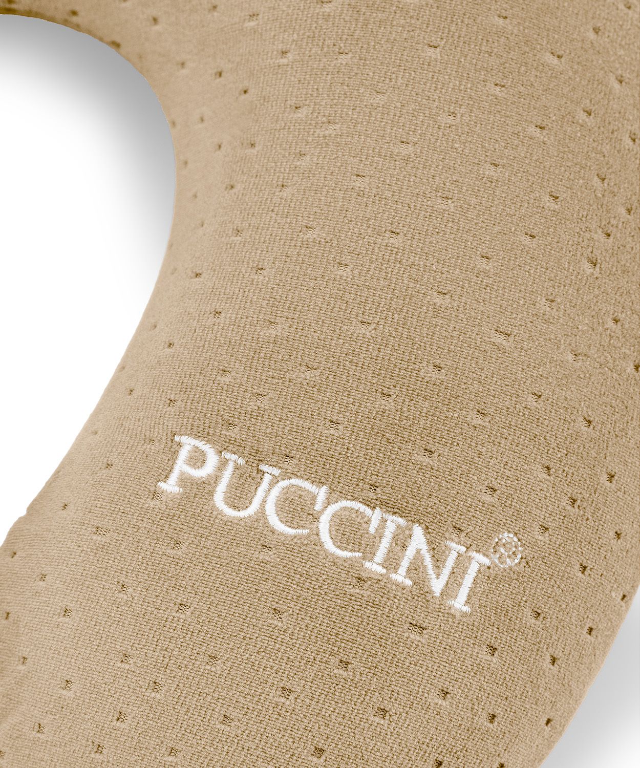 Cestovní pěnový polštář rohlík béžový