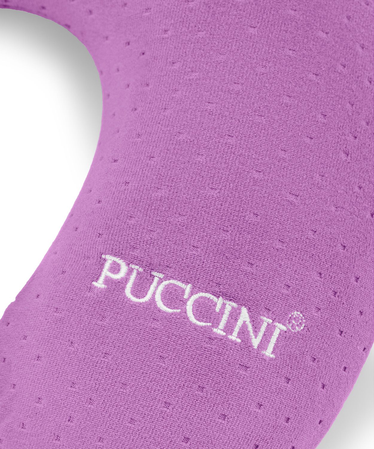 Cestovní pěnový polštář rohlík fialový