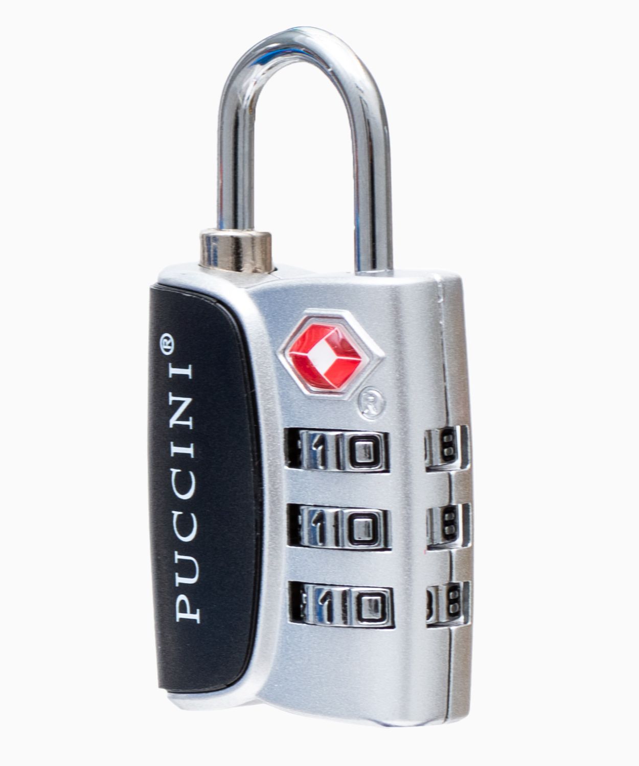 Šedý visací zámek na zavazadla s kombinačním zámkem TSA