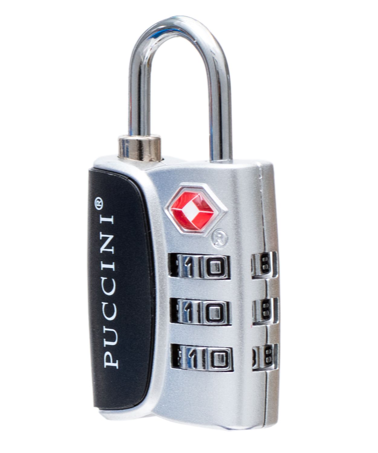 Šedý visací zámek na zavazadla s kombinačním zámkem TSA