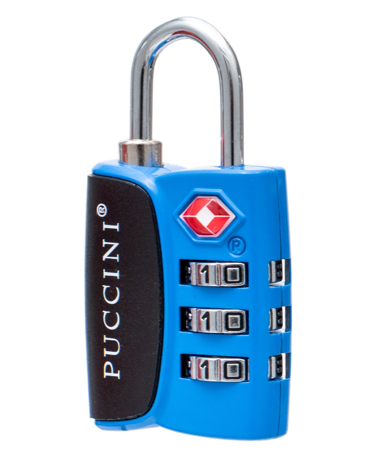 Modrý visací zámek na zavazadla s kombinačním zámkem TSA